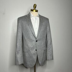 Saks Fifth Avenue‎ Sport Coat 42L Mens Solid Gray 100% Cashmere Sable